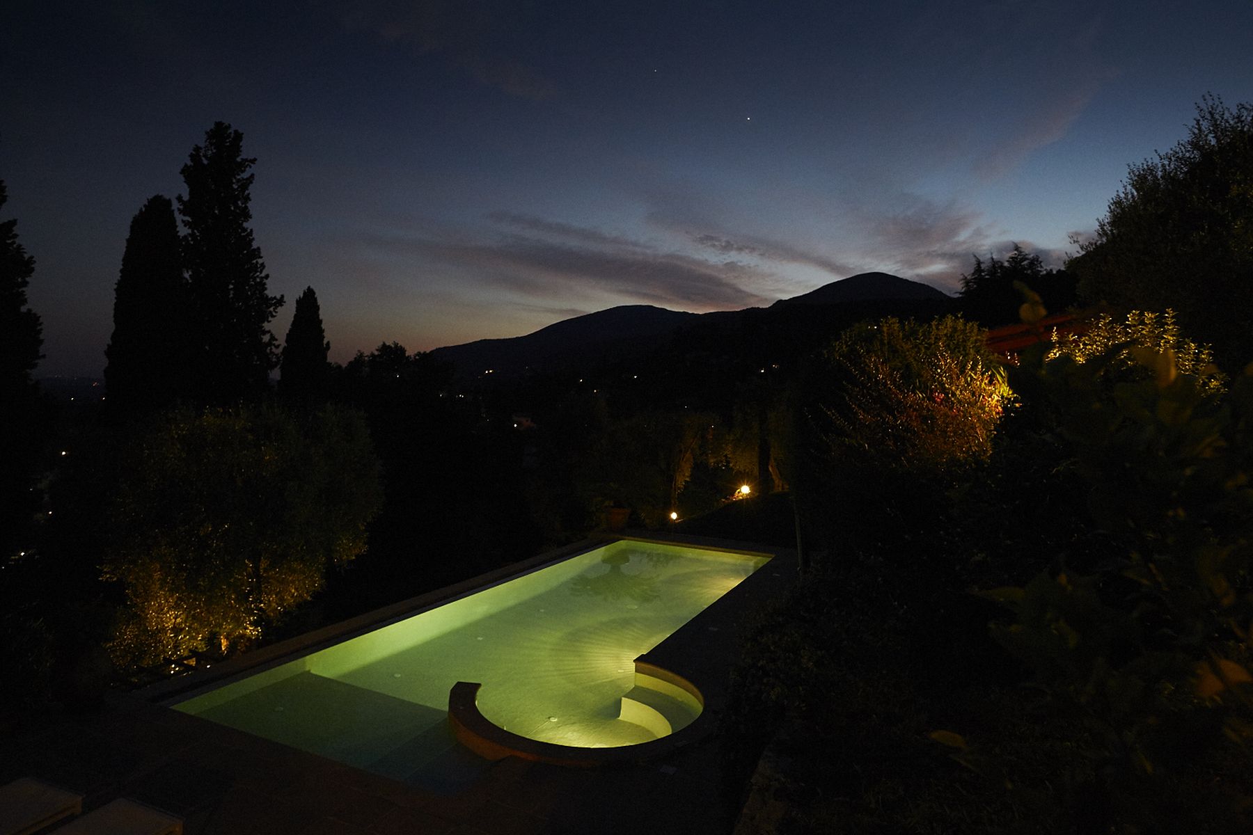 Pool at night | Les Amorini French Riviera Luxury Villa rental